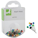 Špendlíky Q-Connect s barevnou hlavičkou, 60 ks