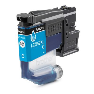 Originální inkoust Brother LC-552XLC, azurový, 1500 stran, XL