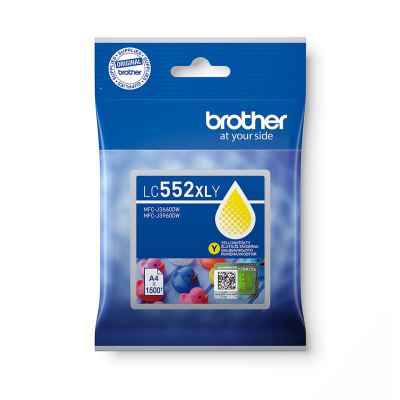 Originální inkoust Brother LC-552XLY, žlutý, 1500 stran, XL