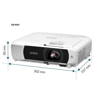 EPSON projektor EB-W55, WXGA, 16.000:1, HDMI, USB, Wi-Fi REPRO 2W