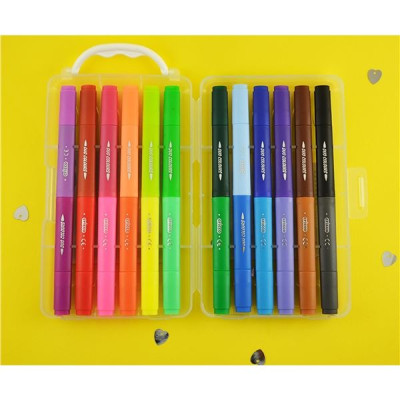 Oboustranné fixy Cricco, 12 ks, sada 24 barev